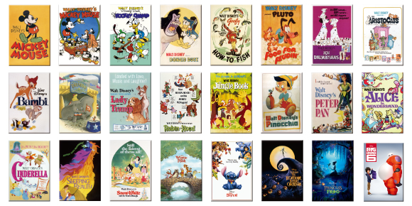 ディズニー作品の歴代のポスター達がマグネットとなって登場です Cafereo
